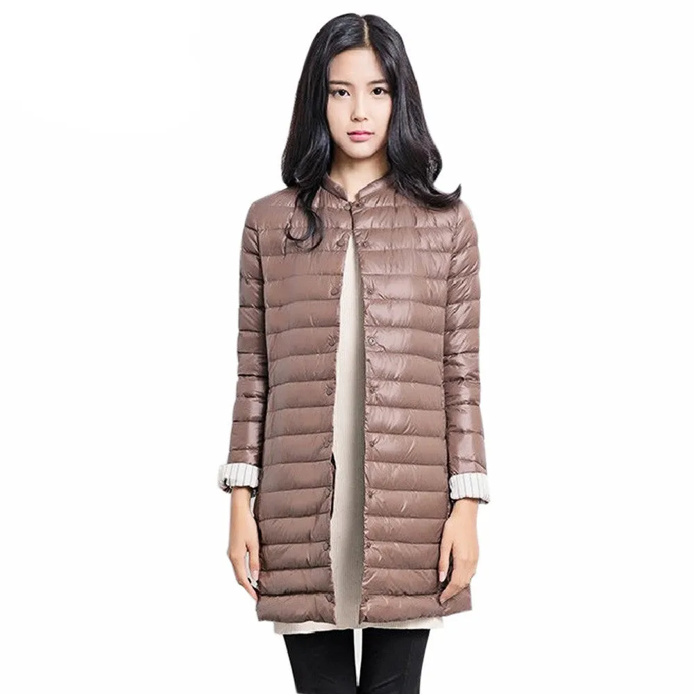 Gamiss Casual Ultralight Down Coat Women Winter Jacket Women's Down Jackets Long Thin Down Coat