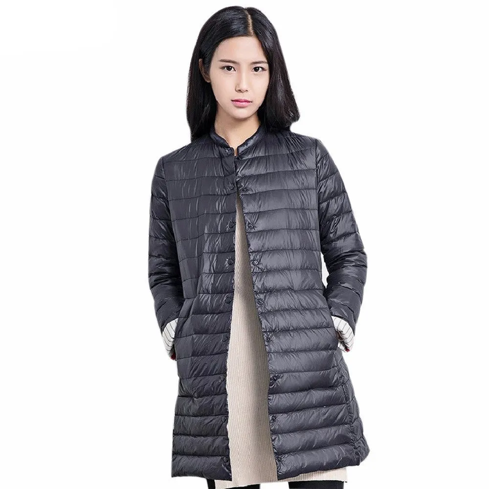 Gamiss Casual Ultralight Down Coat Women Winter Jacket Women's Down Jackets Long Thin Down Coat