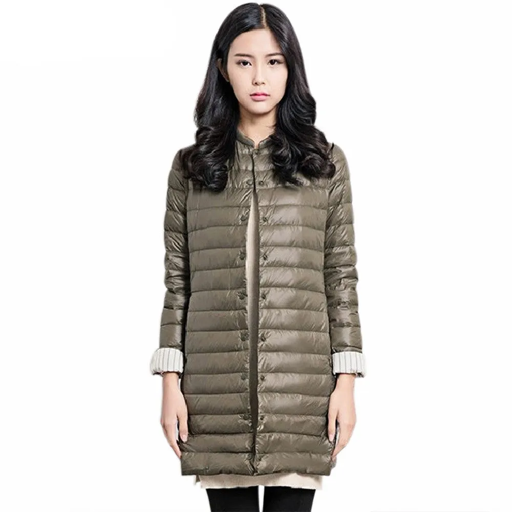 Gamiss Casual Ultralight Down Coat Women Winter Jacket Women's Down Jackets Long Thin Down Coat