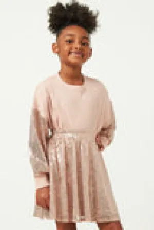 Girls Elastic Waist Sequin Flare Skirt