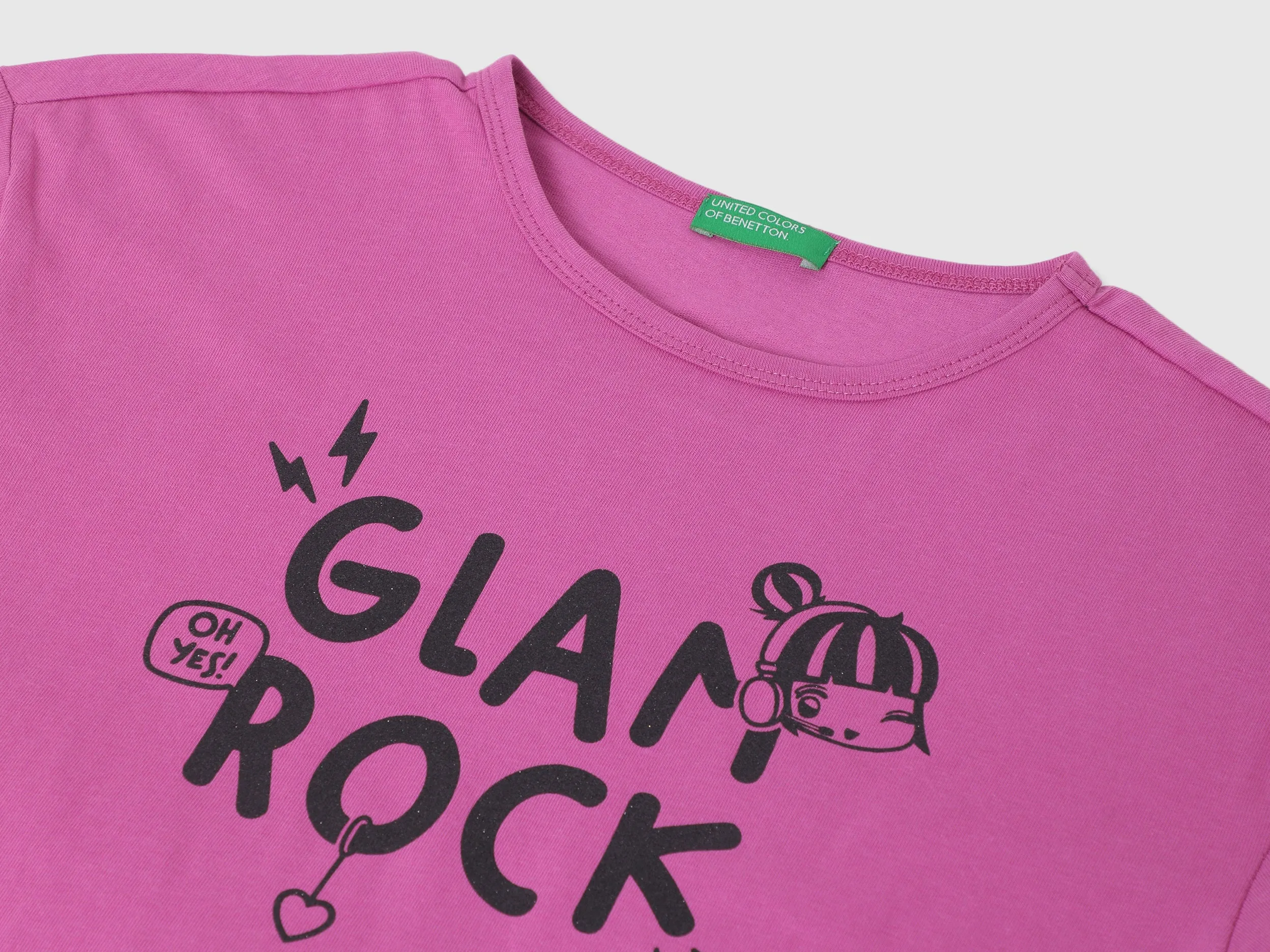 Girls Typography Round Neck T-Shirt