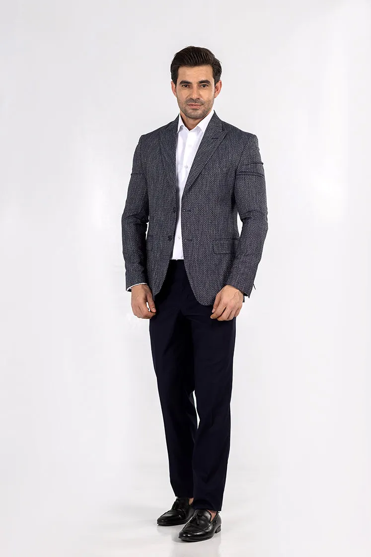 Grey Textured Coat MC20167-GR