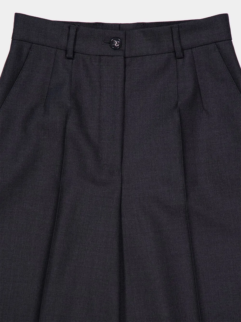 Grey Wool Palazzo Pants