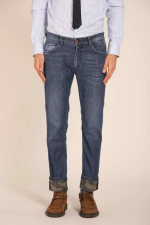 Harris men's pants 5-pocket in denim with camouflage  print slim fit
