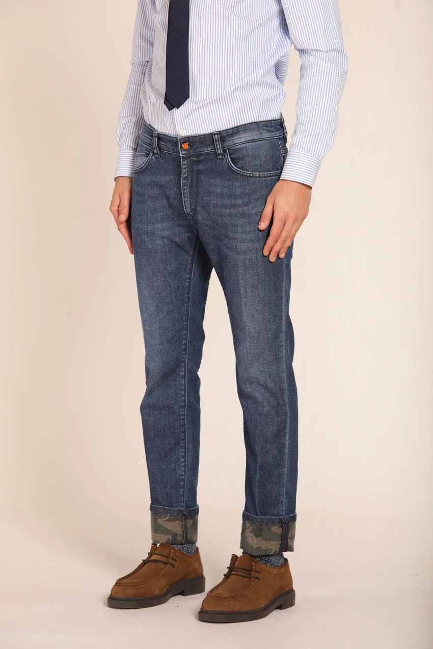 Harris men's pants 5-pocket in denim with camouflage  print slim fit