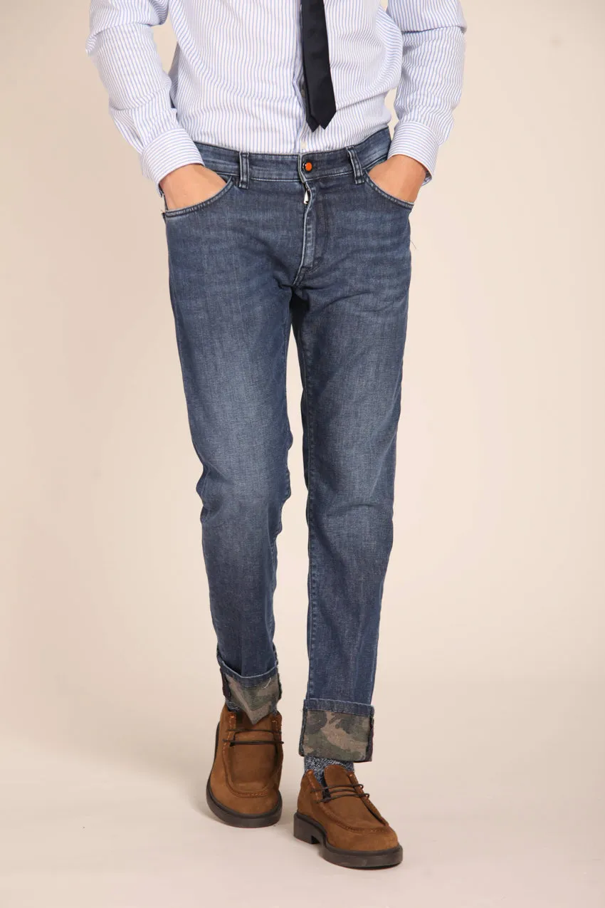 Harris men's pants 5-pocket in denim with camouflage  print slim fit