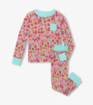 Hatley Groovy Flower Bamboo Girls Pajama Set