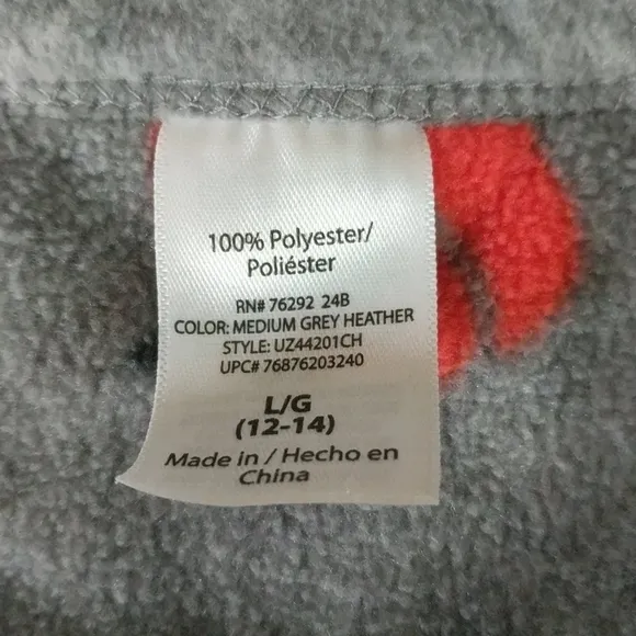 Heather Grey Fox One Piece Pajamas - size Large