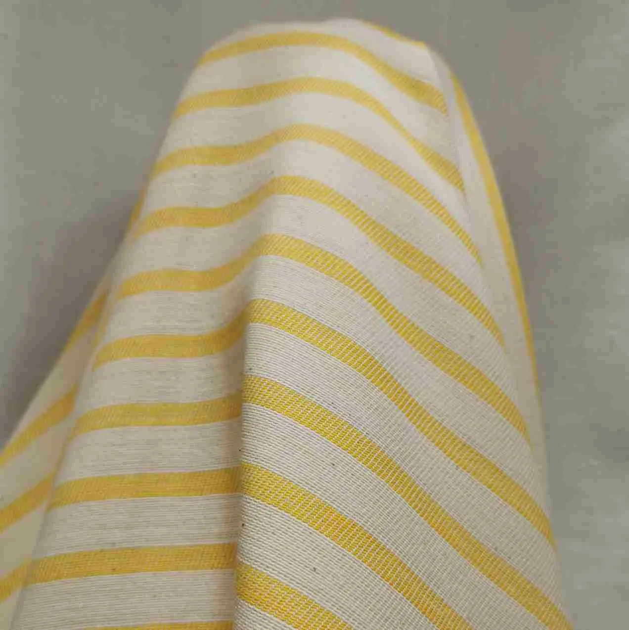 Heavy Cotton Twill, Aruba Stripe, Thin Yellow
