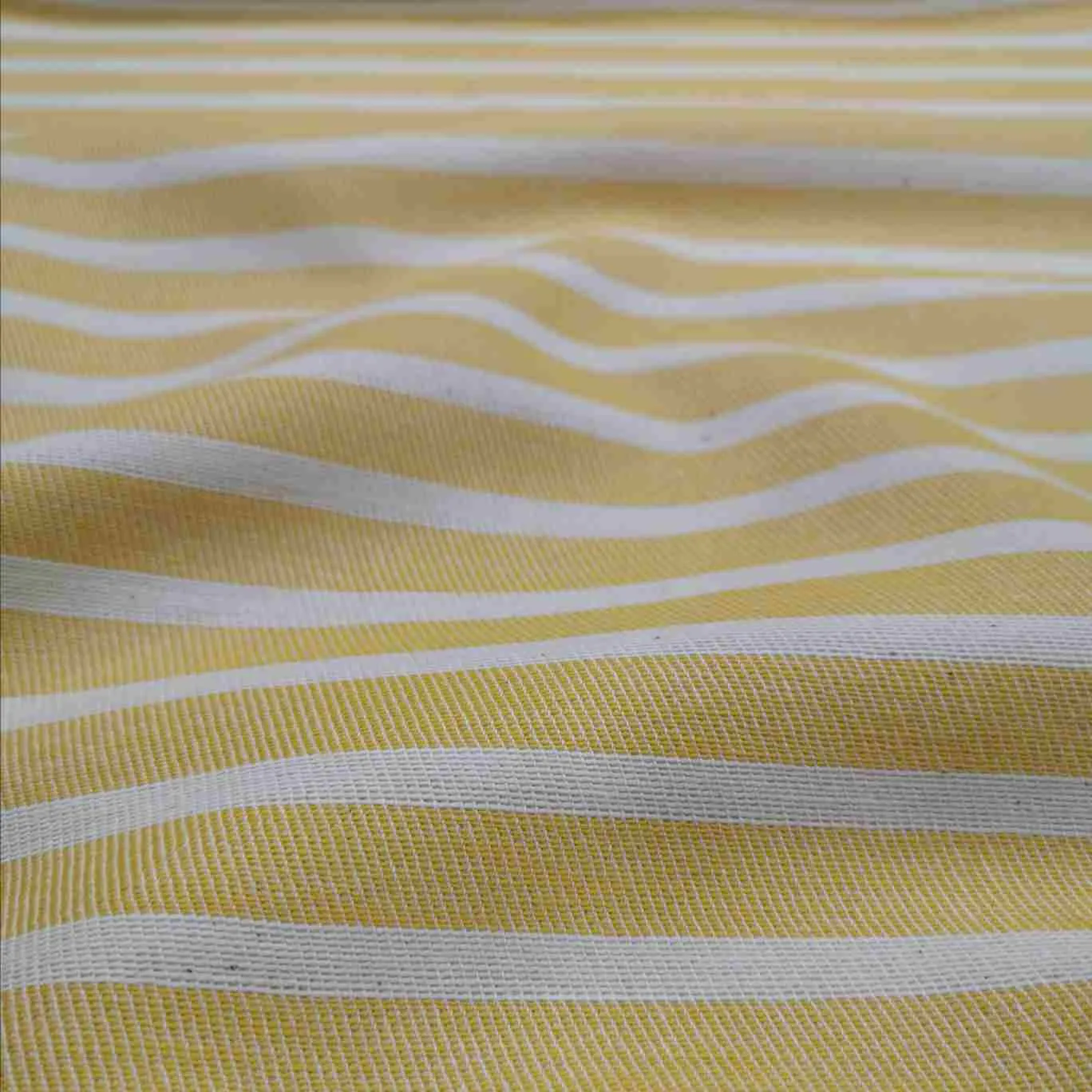 Heavy Cotton Twill, Aruba Stripe, Thin Yellow