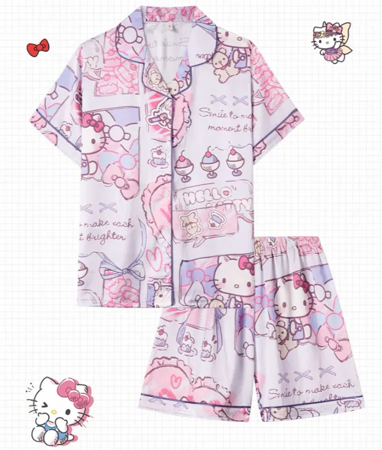 HelloKitty Silk Satin Pajama Set