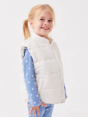 High Collar Basic Baby Girl Puffer Vest
