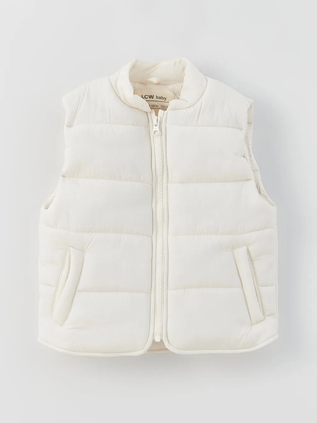 High Collar Basic Baby Girl Puffer Vest