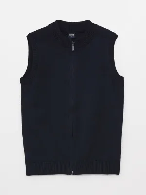 High Collar Basic Boys Knitwear Vest