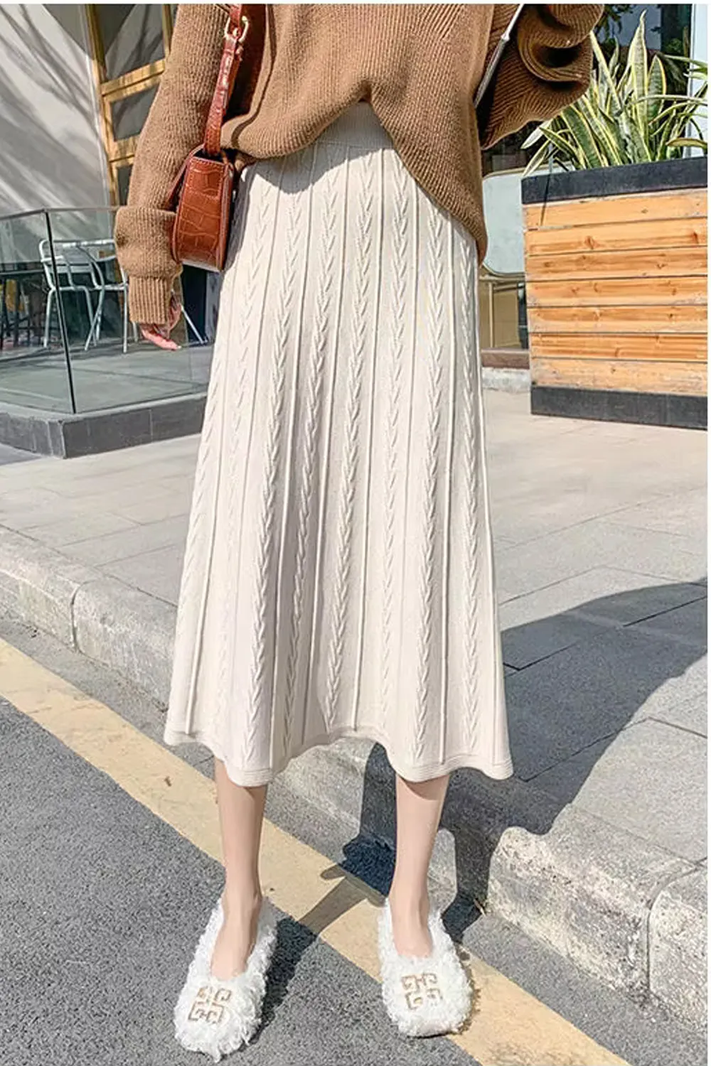 High Waist Long Knitted Winter Skirts