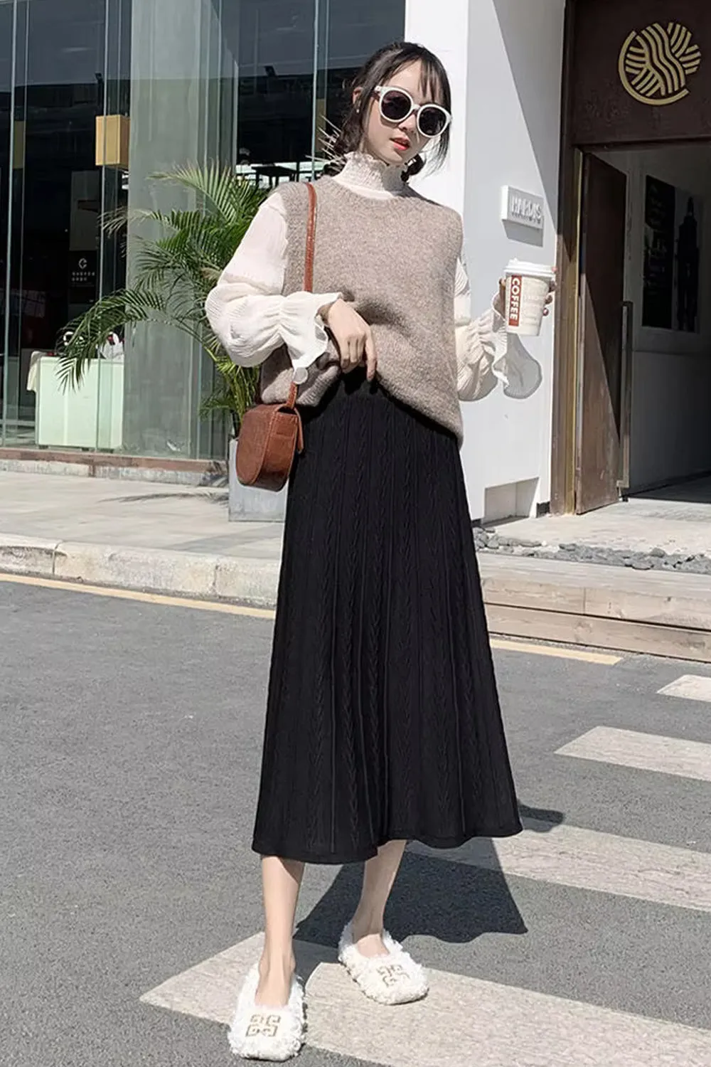 High Waist Long Knitted Winter Skirts