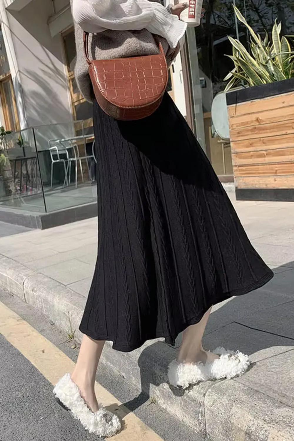 High Waist Long Knitted Winter Skirts