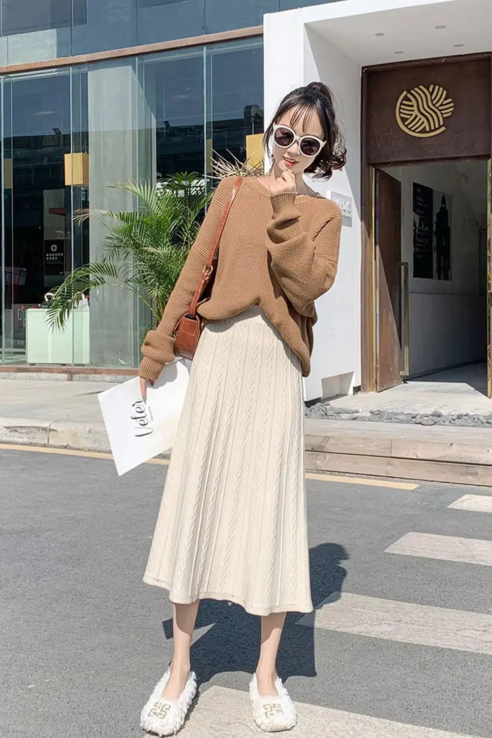 High Waist Long Knitted Winter Skirts