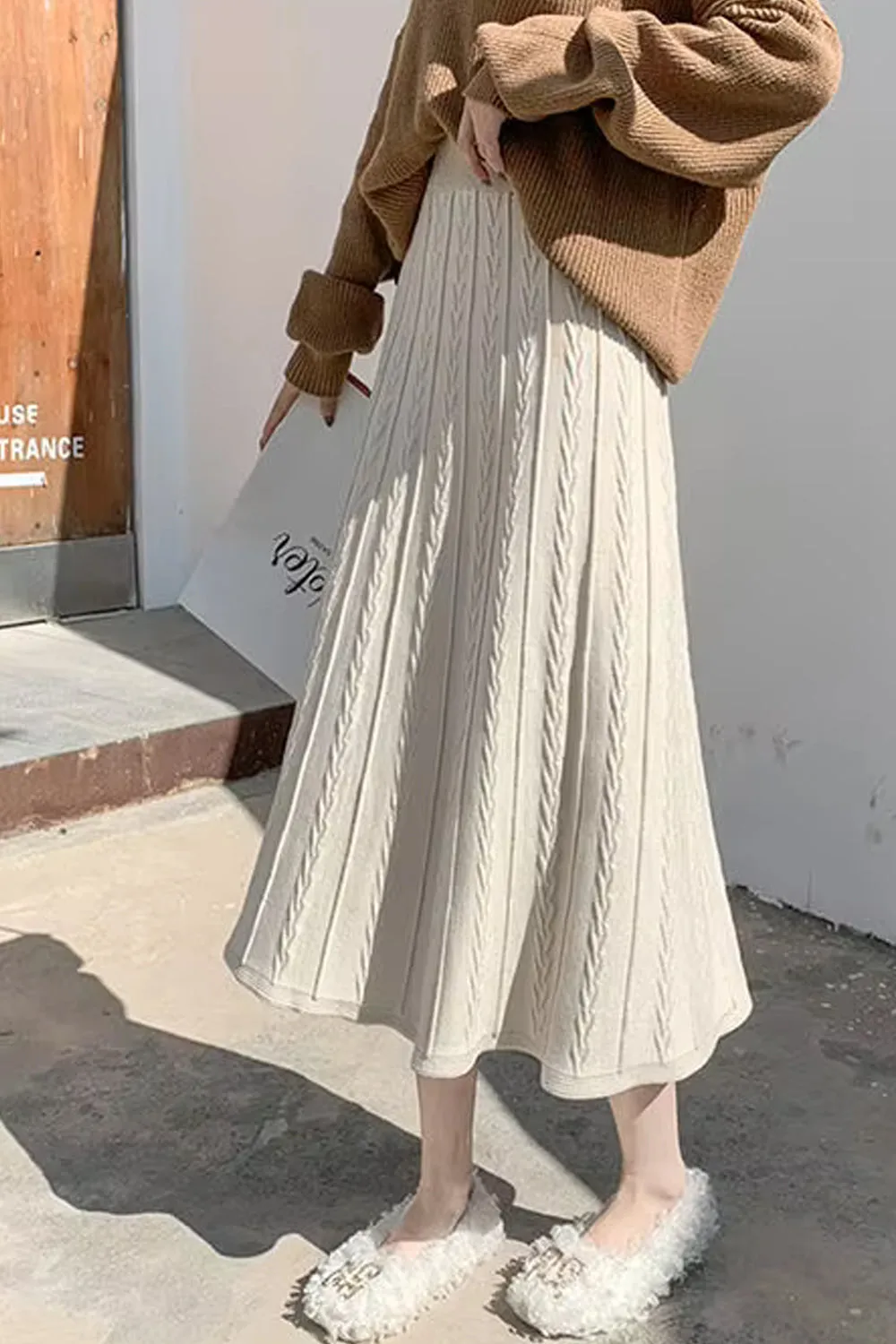 High Waist Long Knitted Winter Skirts