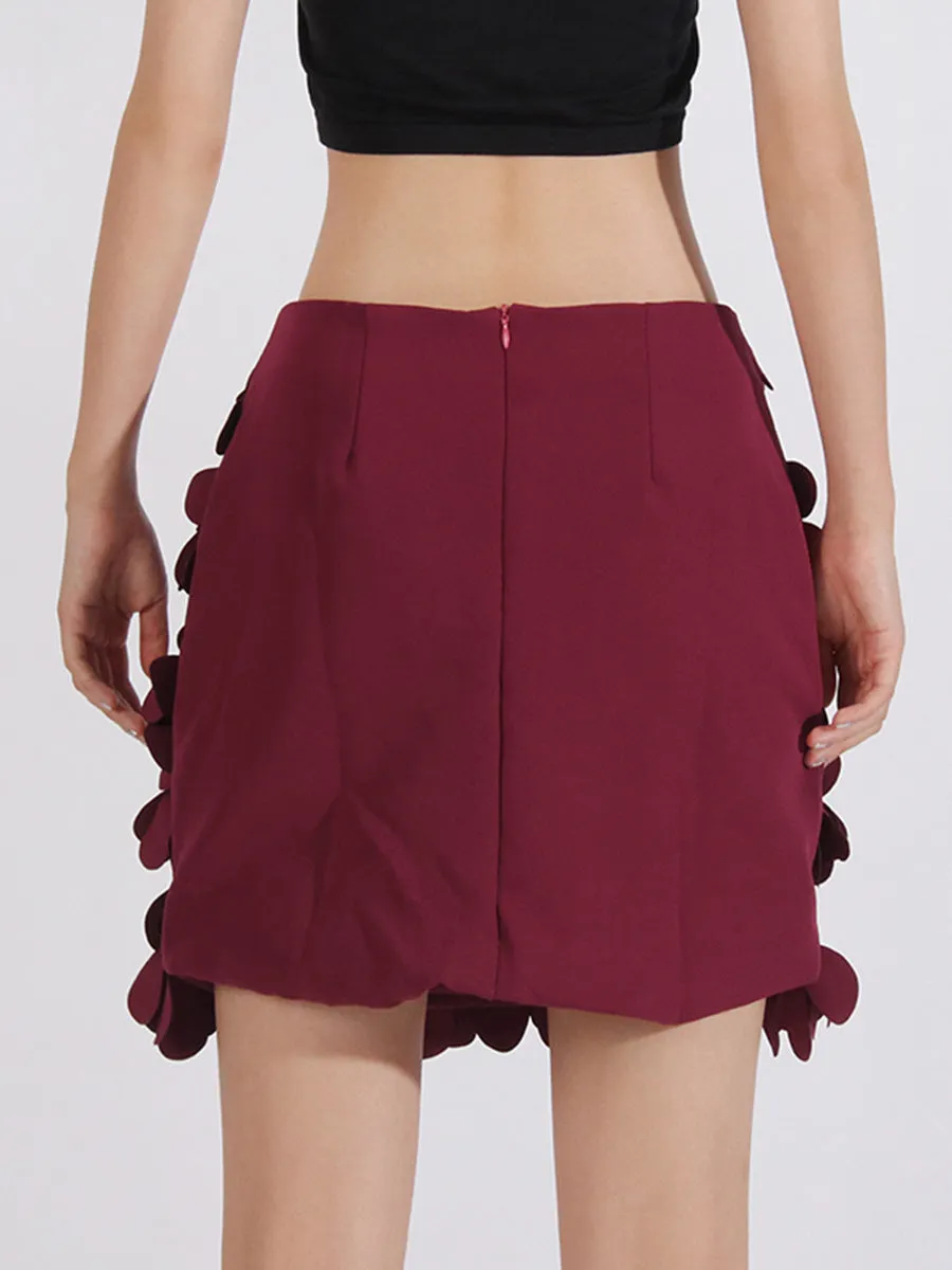 High Waist Spliced Disc Ball Party Mini Skirt
