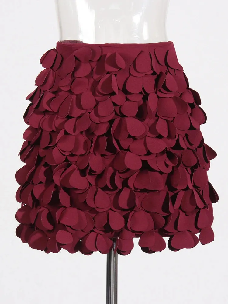 High Waist Spliced Disc Ball Party Mini Skirt