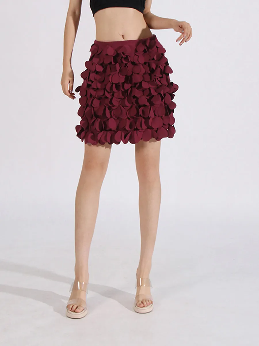 High Waist Spliced Disc Ball Party Mini Skirt