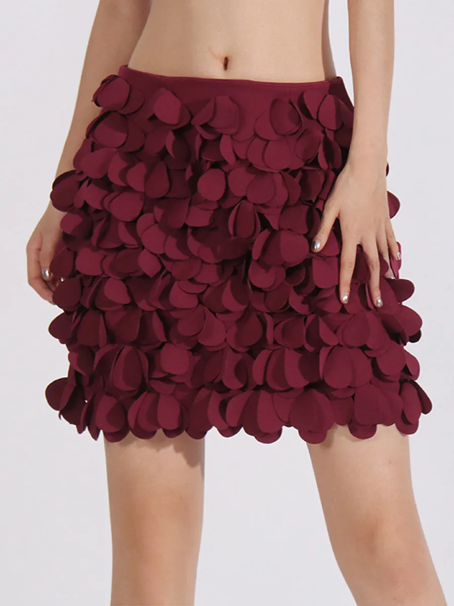 High Waist Spliced Disc Ball Party Mini Skirt