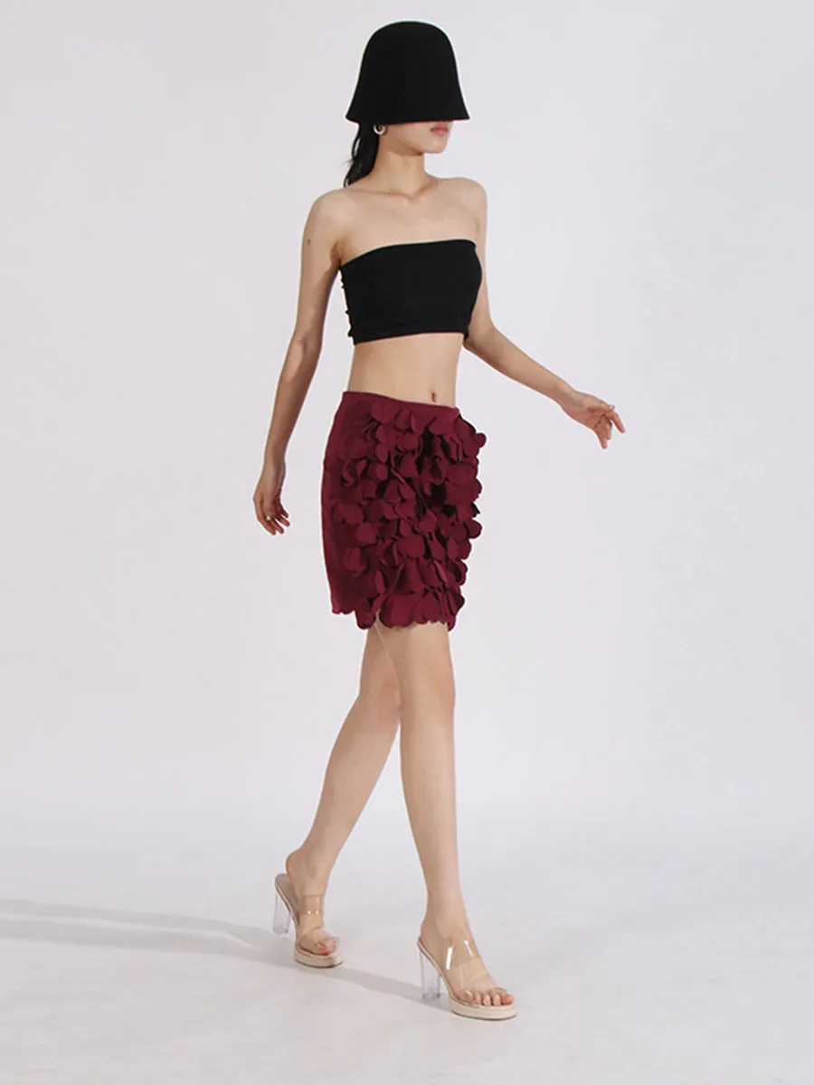 High Waist Spliced Disc Ball Party Mini Skirt