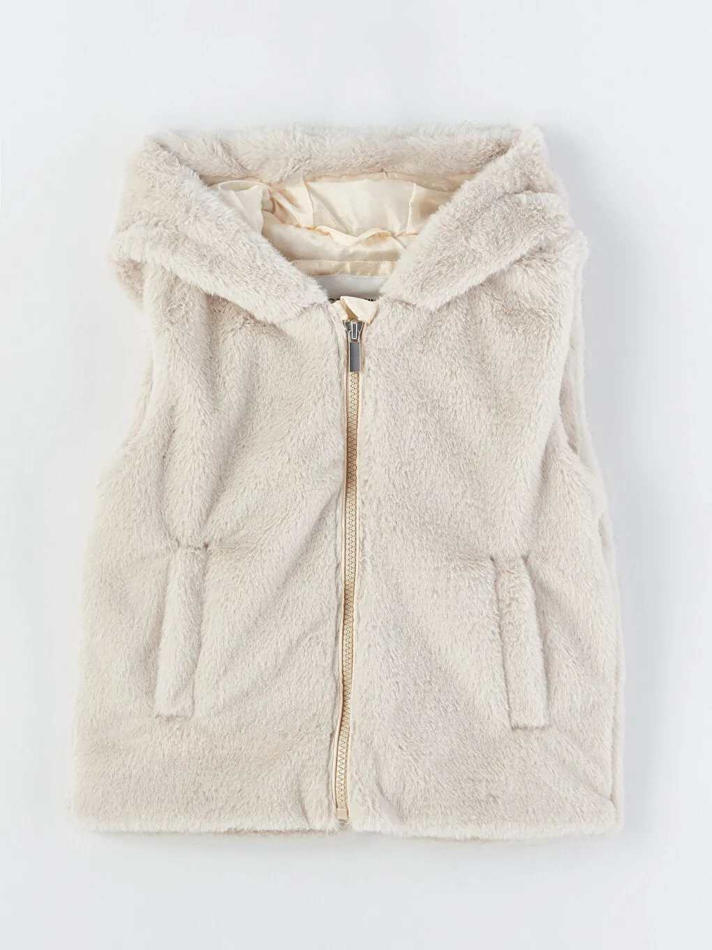 Hooded Plush Girls Vest