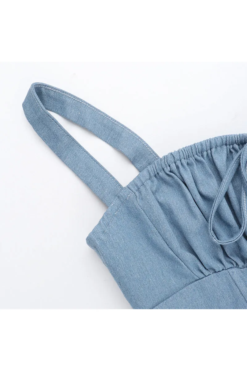 HTR1039 Tie-Front Bustier Top