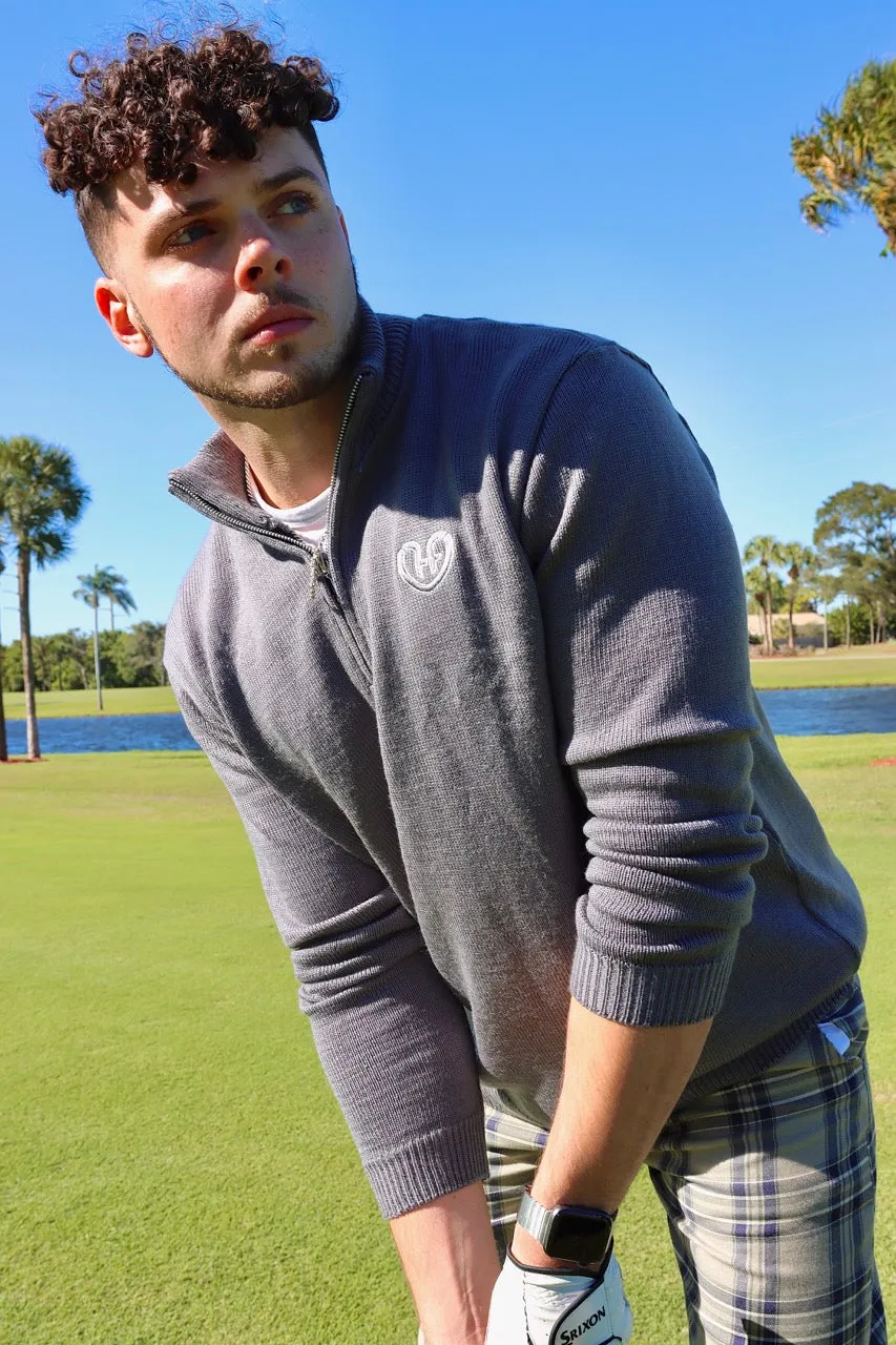HUMBLE FLEX Classic Grey Quarter Zip Sweater