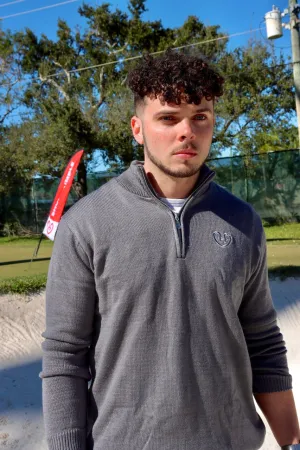 HUMBLE FLEX Classic Grey Quarter Zip Sweater