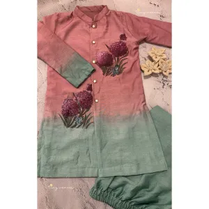 Hydrangea Handpainted  Kurta Set
