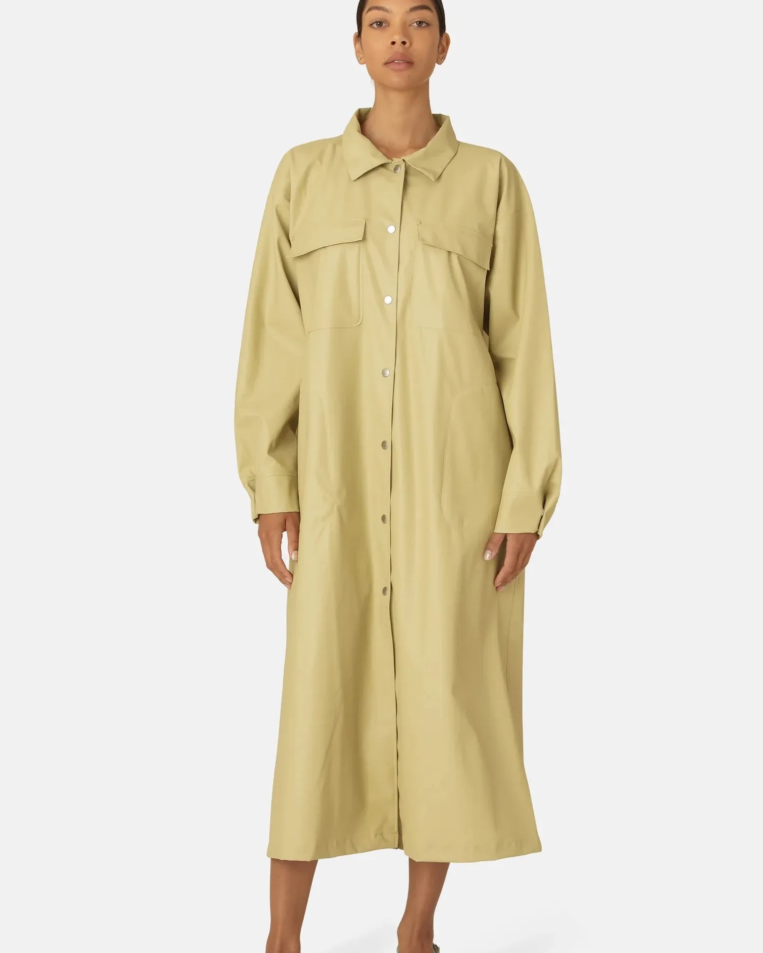 Ilse Jacobsen Rain 191 Long Raincoat - Olive Grass