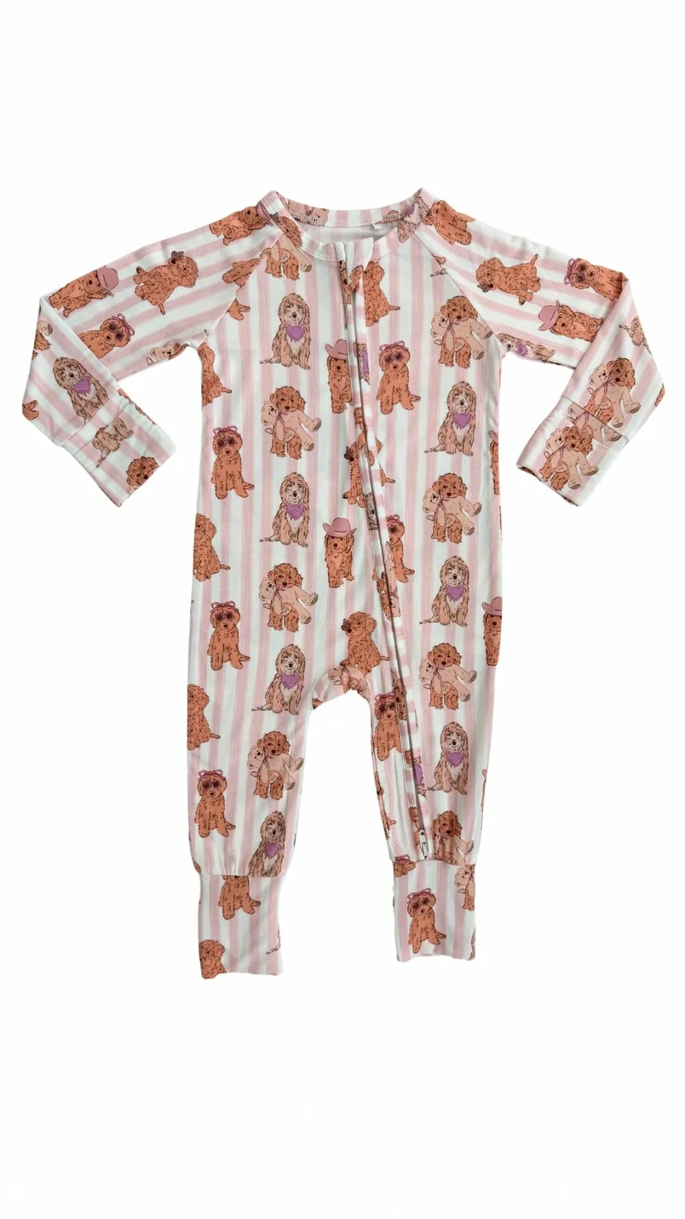 In My Jammers Pink Puppy Zipper Romper