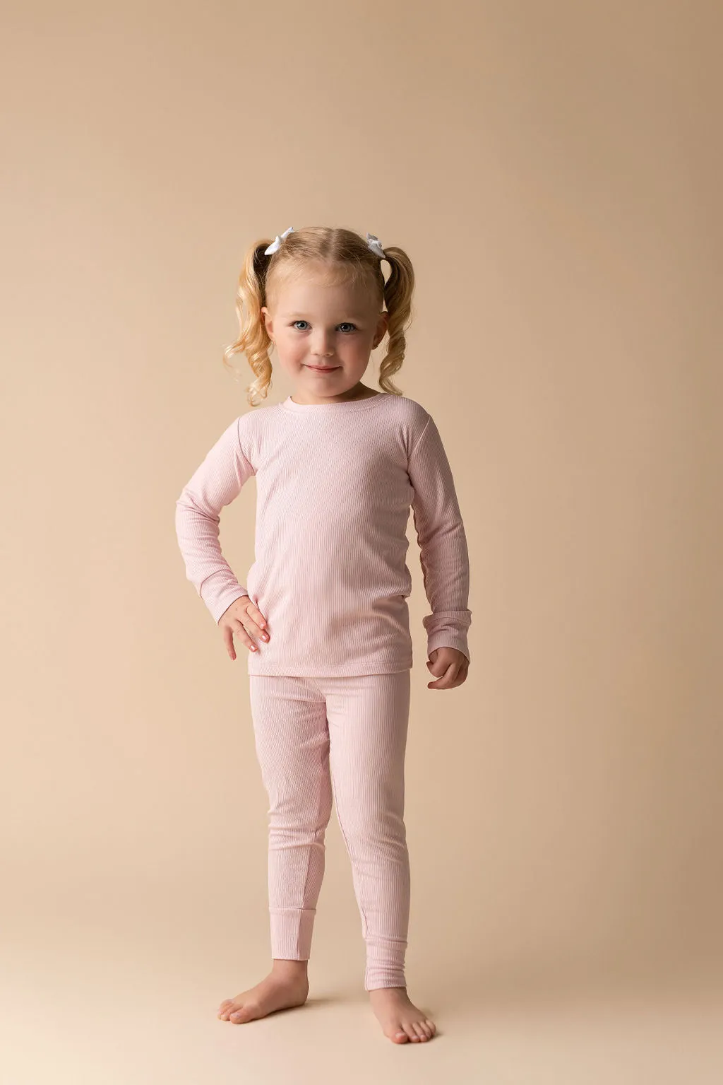 In My Jammers Solid Petal Ribbed L/S 2pc PJ Set