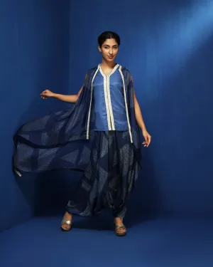 Indigo hand block printed pants