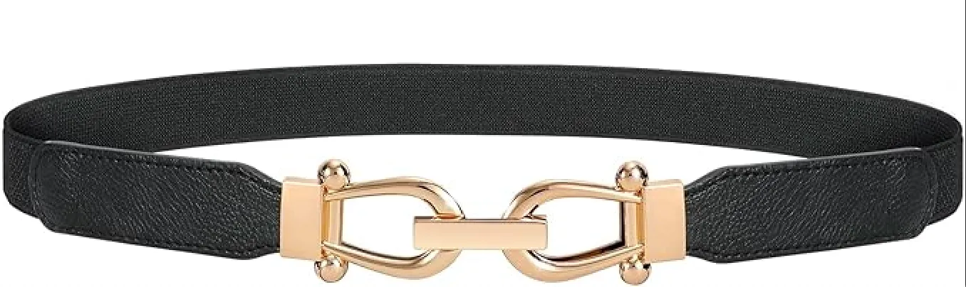 Interlocking Skinny Belt in Black