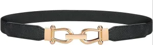 Interlocking Skinny Belt in Black