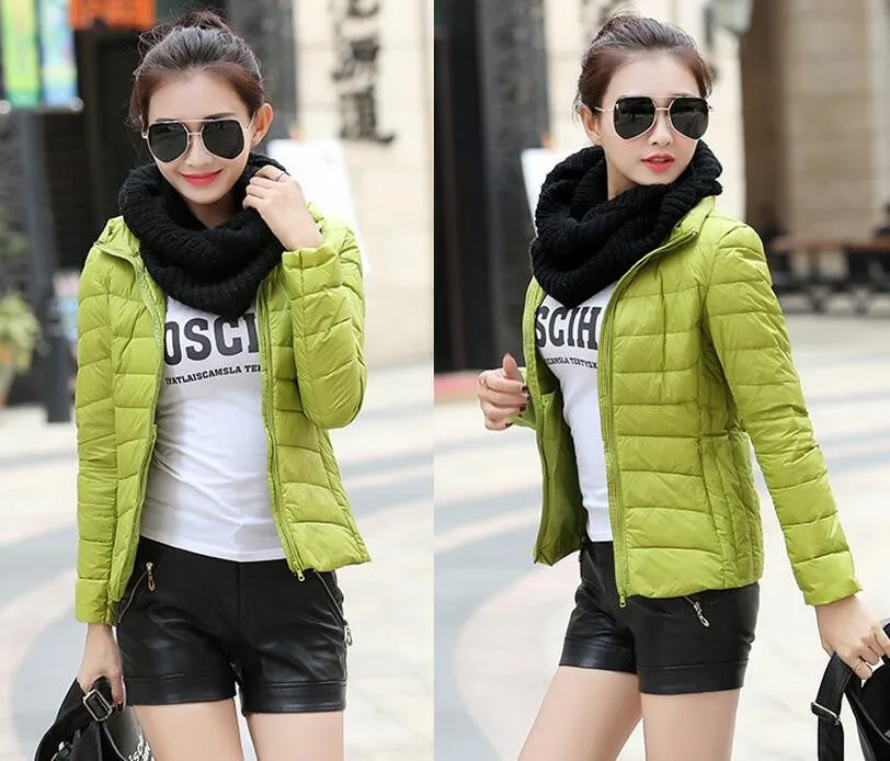 jacket women stand collar long-sleeve short paragraph thin and light jacket female coat big yards women