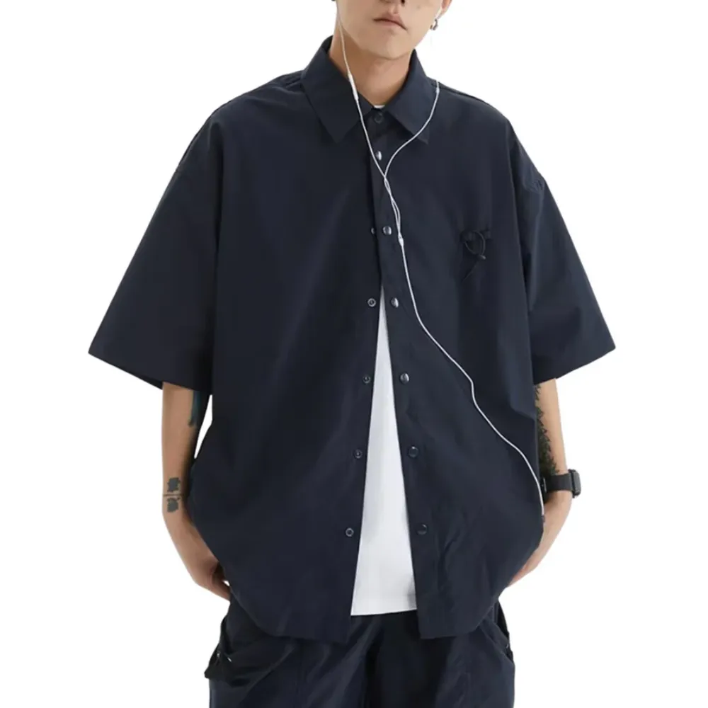 “Japanese Solid Color Lapel Cargo” Shirts