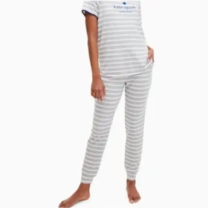 Kate Spade Grey Stripe Pajama Set