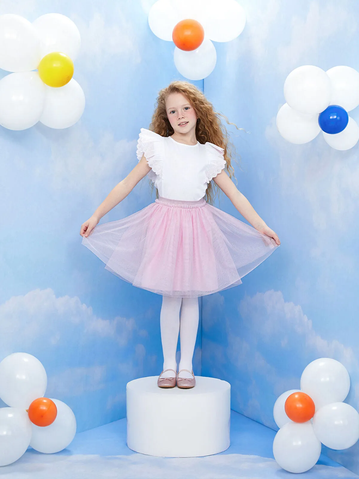 Kids Elastic Waist Girl Tulle Skirt