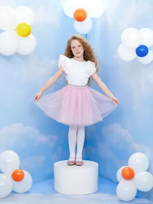 Kids Elastic Waist Girl Tulle Skirt