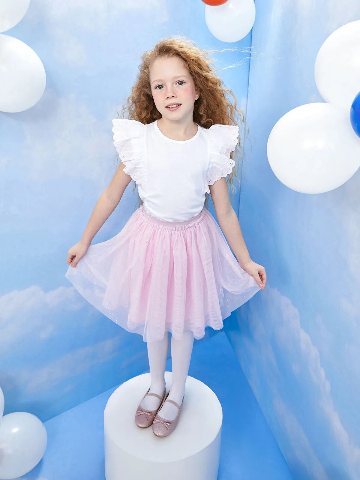 Kids Elastic Waist Girl Tulle Skirt