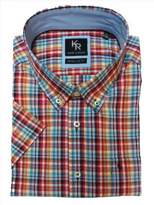 KING'S ROAD Men's UNORWICH (111014) Plus Size Premium Brand Shirt Red 3XL to 7XL