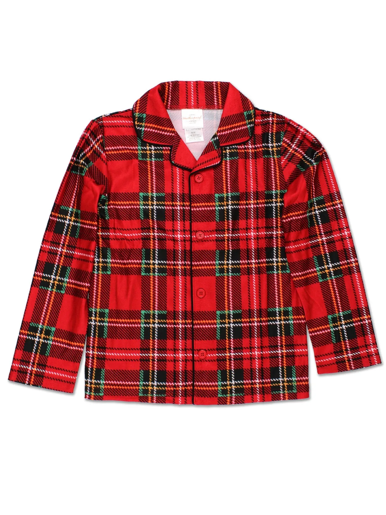 Komar Kids Holiday Plaid Coat Style Pajama Set