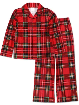 Komar Kids Holiday Plaid Coat Style Pajama Set