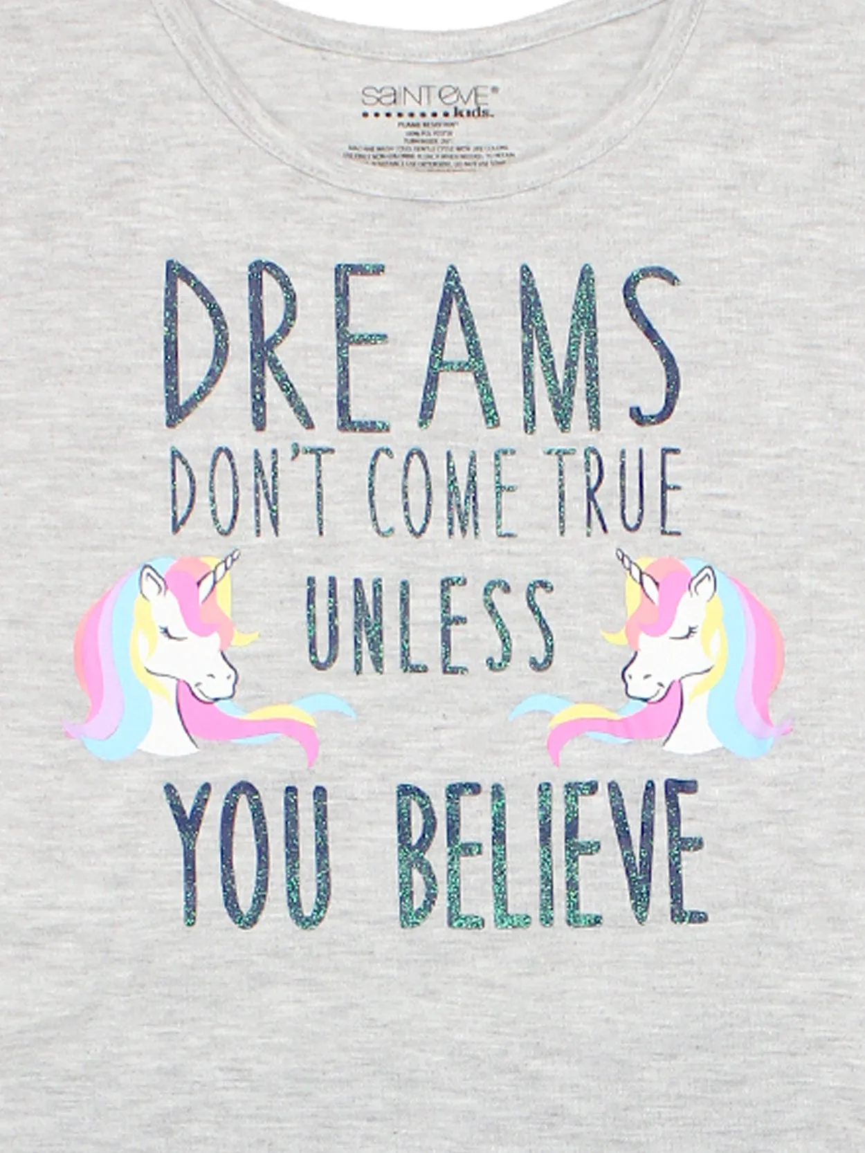 Komar Kids Unicorn Short Sleeve 3-Piece Pajamas Set