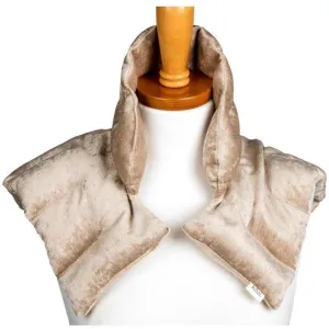 Kozi - Comforting Shoulder Wrap / Material: Velour / Size: 17"L x 16"W / Color: Jute